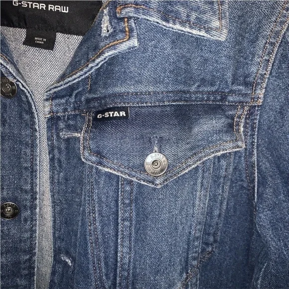 G-Star RAW Jean Jacket 3301 Faded Stone Denim Men’s Size XS - Picture 2 of 5